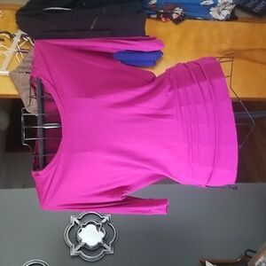 Purple mid sleeve cotton shirt by express